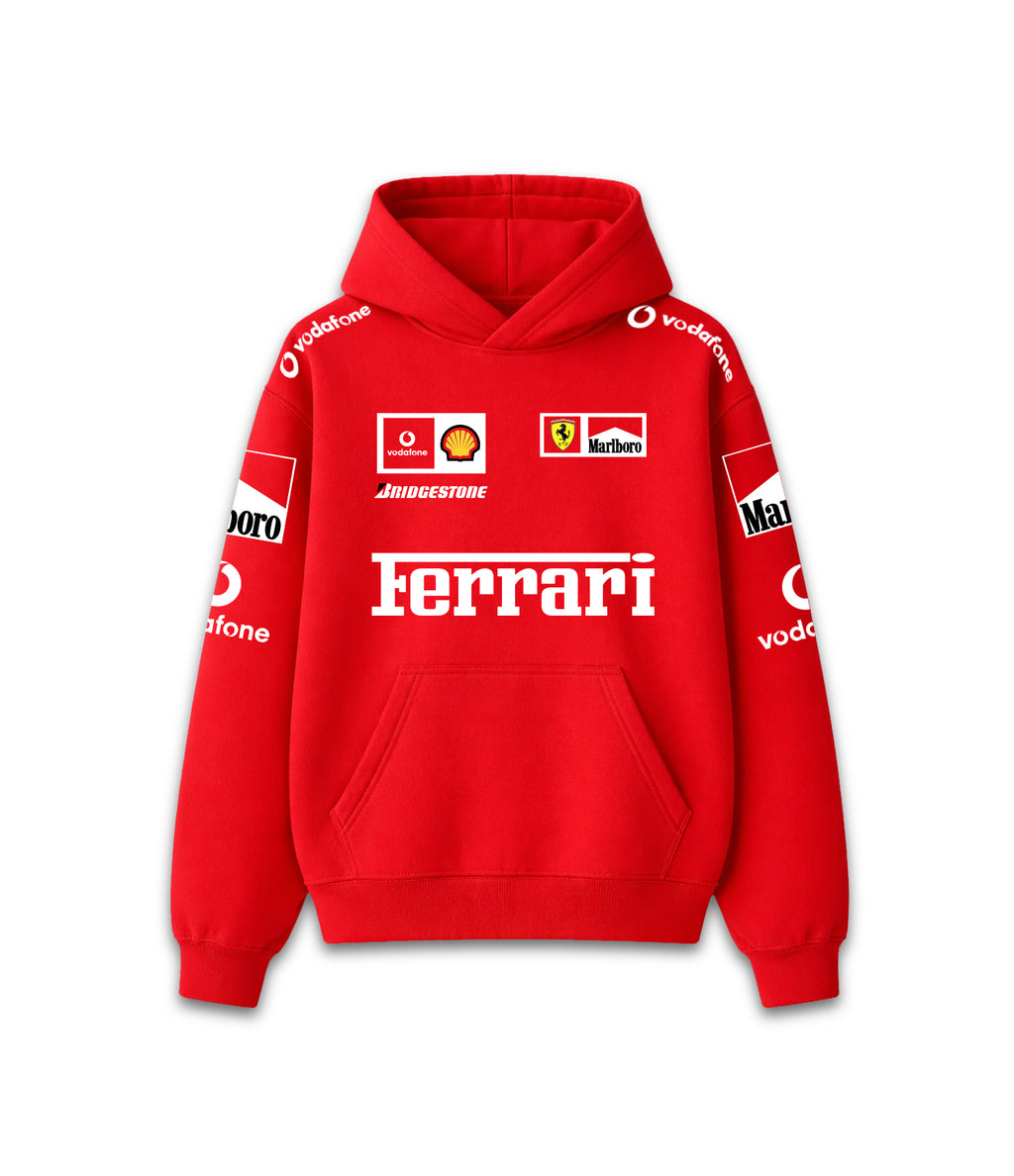 Hoodie Ferrari Classic buzo rojo con logo Ferrari